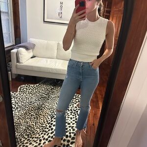 Mother Denim Hustler Ankle Fray Jean. Size 24